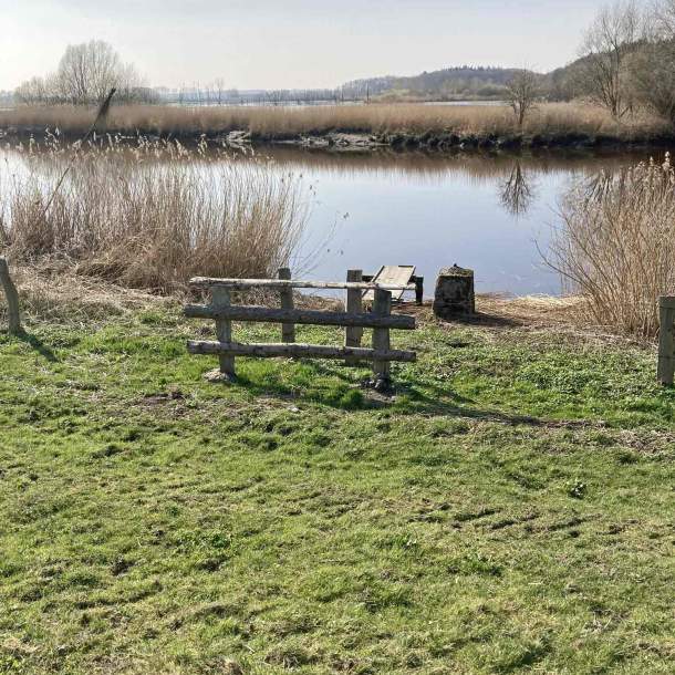 Foto einer Angelstelle an der Oste.