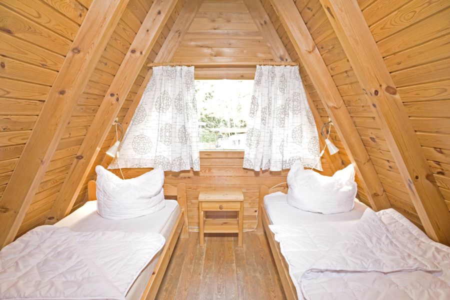 Foto von einem Schlafzimmer mit Einzelbetten im Nurdachhaus 303