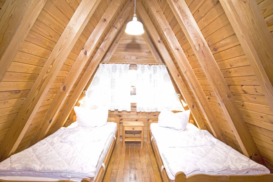 Foto von einem Schlafzimmer mit Einzelbetten im Nurdachhaus 302