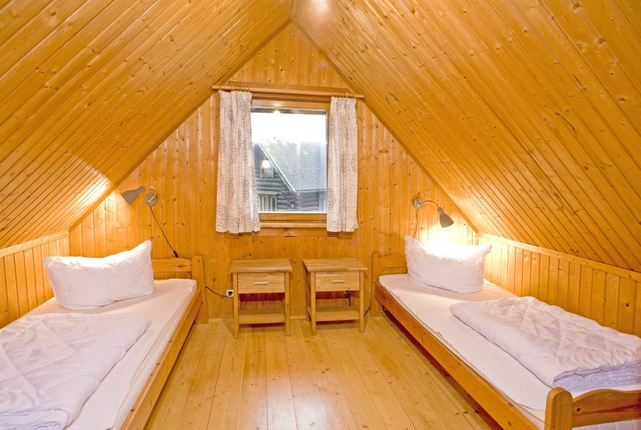 Foto von dem Schlafzimmer mit Einzelbetten im karelischen Blockhaus 344.