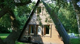 Außenansicht des Ferienhauses 152 im Ferienpark Geesthof