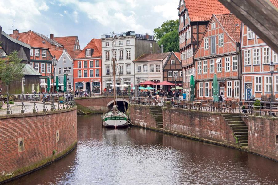Foto vom alten Hafen in der Stader Altstadt