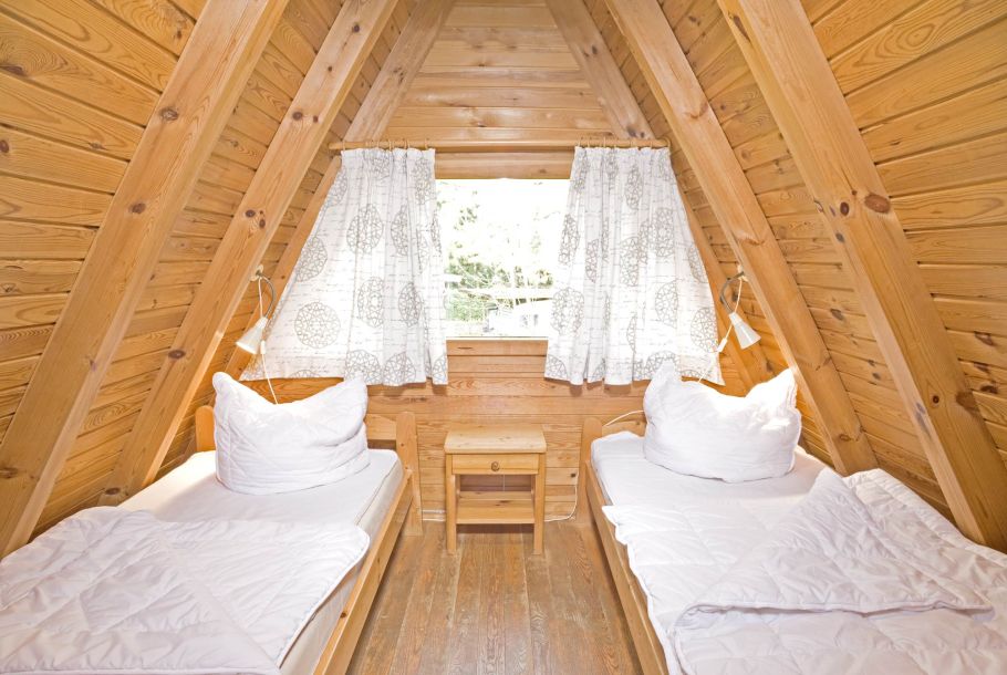 Foto von einem Schlafzimmer mit Einzelbetten im Nurdachhaus 303